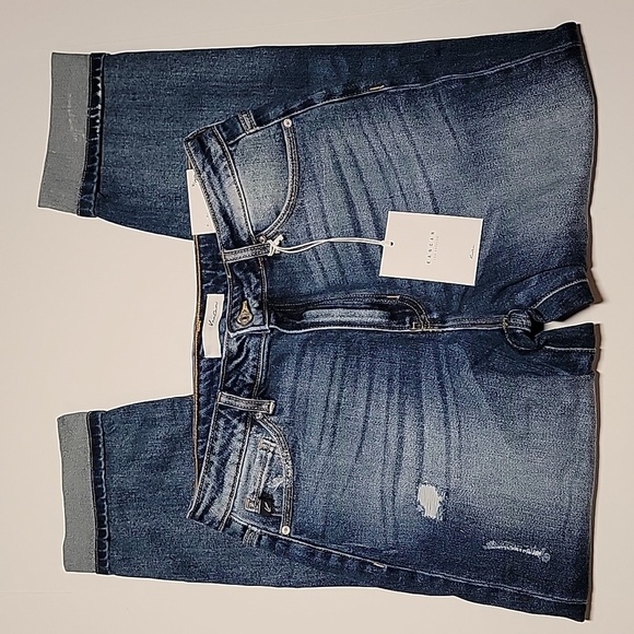 KanCan Blue Jeans Denim Pants Relaxed Fit Distressed Boyfriend Cuffed 9 28‎ - Picture 4 of 15